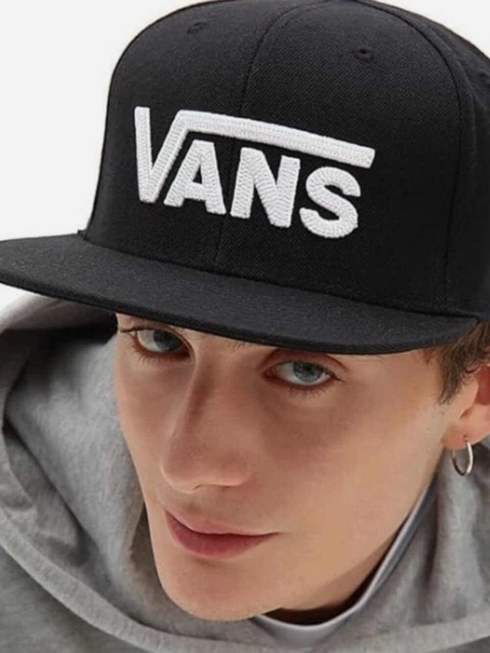 Vans Men's Snapback Hat Drop V Black/White One Size